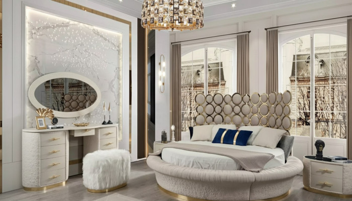 Rundes Bett Rund Design Betten Leder Doppel Luxus Hotel Gestell Schlaf Zimmer