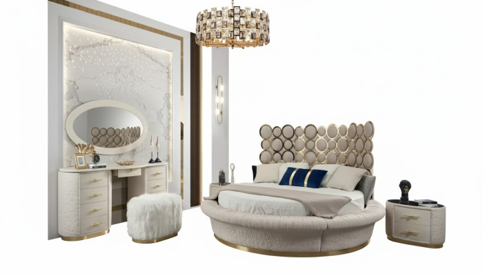 Rundes Bett Rund Design Betten Leder Doppel Luxus Hotel Gestell Schlaf Zimmer