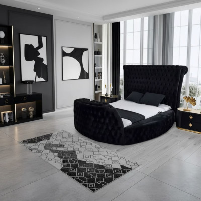 Moderne Chesterfield-Bett in luxuriöser schwarzer Farbe