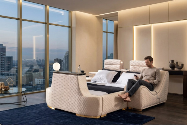Doppelbett Luxus Doppelbett modernes Design Bettrahmen Bettrahmen Betten