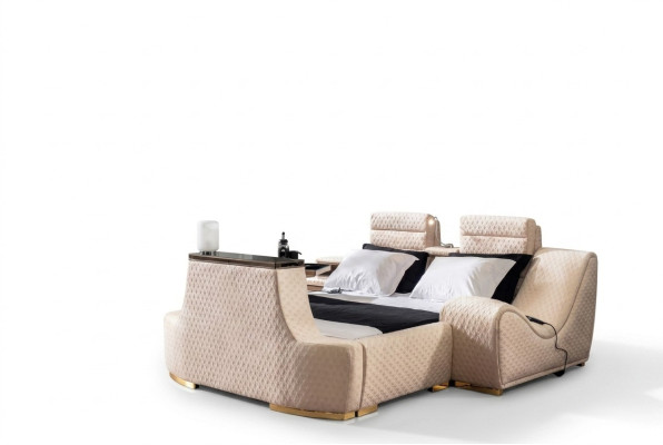 Doppelbett Luxus Doppelbett modernes Design Bettrahmen Bettrahmen Betten
