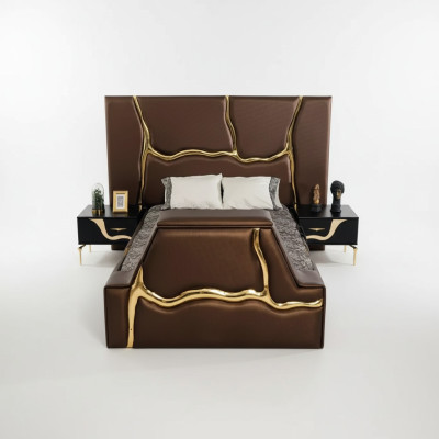 Schlafzimmer Bett 2x Nachttische Luxus Betten Set Komplett Design Möbel 3 tlg.