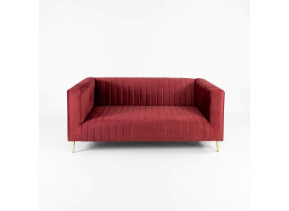 Sofa 2 Sitzer Rosa Wohnzimmer Modern Design Luxus Holz Möbel Polster Stoff Neu