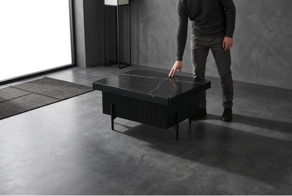 Schwarzer Büro Couchtisch Arbeitszimmermöbel Design Tische Beistelltische