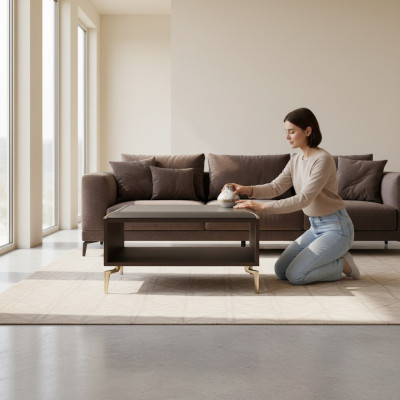 Couchtisch Edelstahlmöbel Arbeitszimmermöbel Designer Möbel Echte Holzmöbel