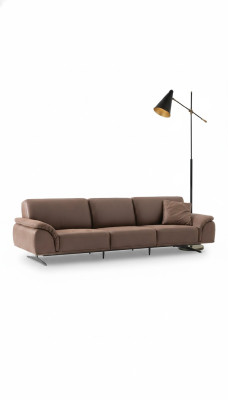 Luxus Wohnlandschaft Dreisitzer Sofa Bequeme Couchen Möbel braun