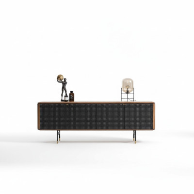 Wohnzimmer Anrichte braune Luxus Stil moderner Holz Sideboard Loft 228cm