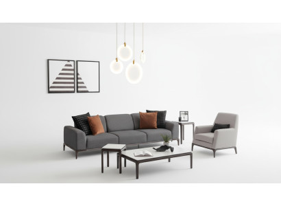 Wohnzimmer Sofagarnitur 4 Sitzer Couchtisch 2x Beistelltische Luxus Sofa