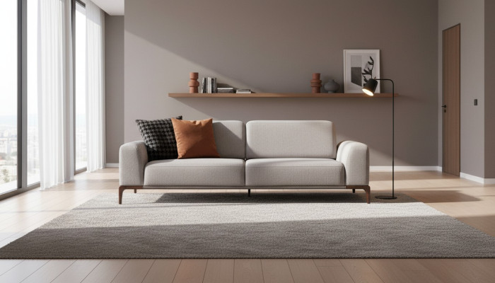 Wohnzimmer Sofa 3 Sitzer Design Stil Möbel Moderne Sofas grau