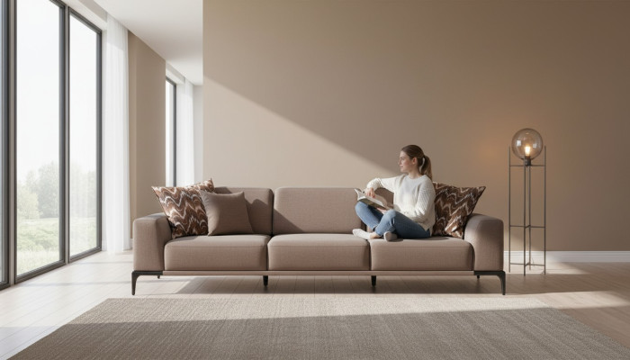 Wohnzimmer Dreisitzer Sofa 4 Sitzer braun Sofas Neu Couch Luxus neu