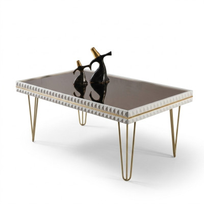 Wohnzimmer Couchtisch Tisch Design Möbel Luxus 111x64 Sofa weiß