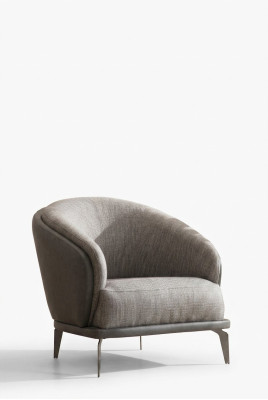 Sessel Einsitzer Luxus 1 Sitz Polster Sitz Design Grau Sitz Stoff Neu