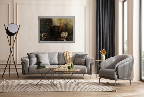 Sofagarnitur 3+1 Sitzer Polstergarnitur Sofas Sessel Luxus 2x Couchtische Set