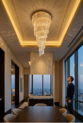 Kronleuchter Decken Pendel Kristalle Luster Goldene Wohnzimmer Leuchte