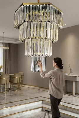Kronleuchter Stil Moderne Deckenleuchte Design Luxus neu Gold