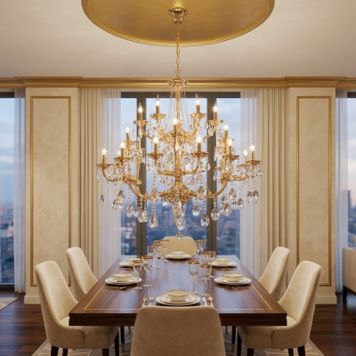Königlicher Kronleuchter Deckenleuchte Lampe Leuchte Wohnzimmer Deckenlampe
