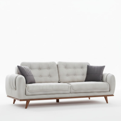 Graue Couch Sofa Wohnzimmer Couchen Polster Möbel Dreisitzer Sofas
