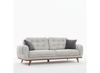 Graue Couch Sofa Wohnzimmer Couchen Polster Möbel Dreisitzer Sofas