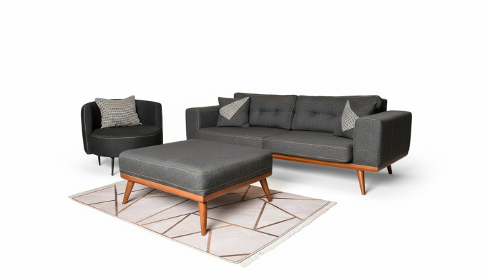Modernes Ecksofa Mit Sessel Wohnzimmergarnitur Luxus Einrichtungsmöbel 3+1