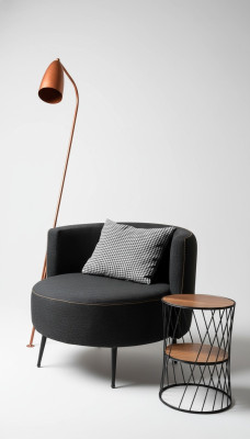 Schwarzer Moderner Sessel Wohnzimmersessel Fauteuil Clubsessel Neu