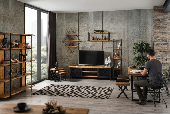 Design Bücher Regal Schrank Schränke Holz Regale 160x35x180cm Wohnzimmer