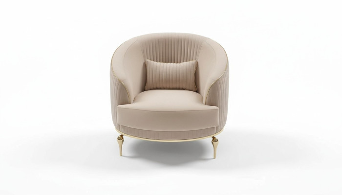 Luxus Sessel Wohnzimmer Beige Sessel Gepolstertes Moderner Club Relax