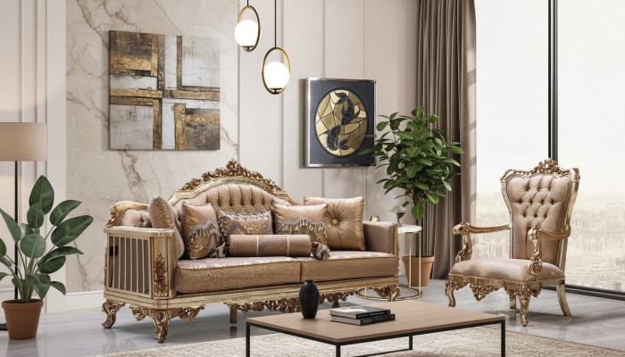 Wohnzimmer Set Sofagarnitur 3+1 Sitzer Sofa Couch Klassische Couchen