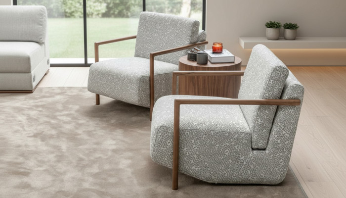 Sessel Wohnzimmer Möbel Design Modern Polster 1 Sitze Relax Grau Club