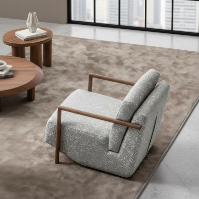 Sessel Grau Wohnzimmer Möbel Design Modern Luxus Einsitzer Club Relax
