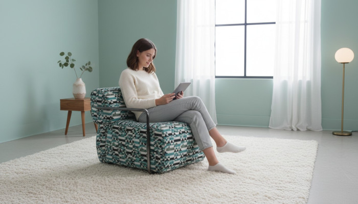 Sessel Luxus Wohnzimmer Möbel Textil Modern Relax Club 1 Sitzer Möbel
