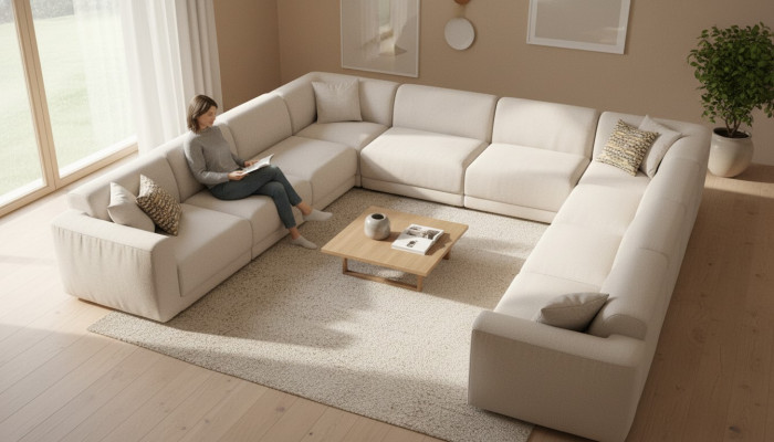 Sofa U-Form Polstersofa Wohnzimmer Ecksofa Modern Design Wohnlandschaft