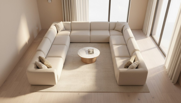 Sofa U-Form Polstersofa Wohnzimmer Ecksofa Modern Design Wohnlandschaft