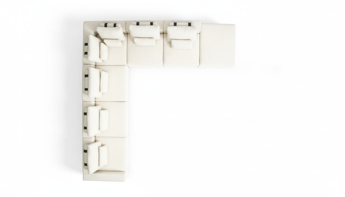 Weiße Wohnlandschaft Wohnzimmer L-Form Sofa Polster Designer Möbel Stil