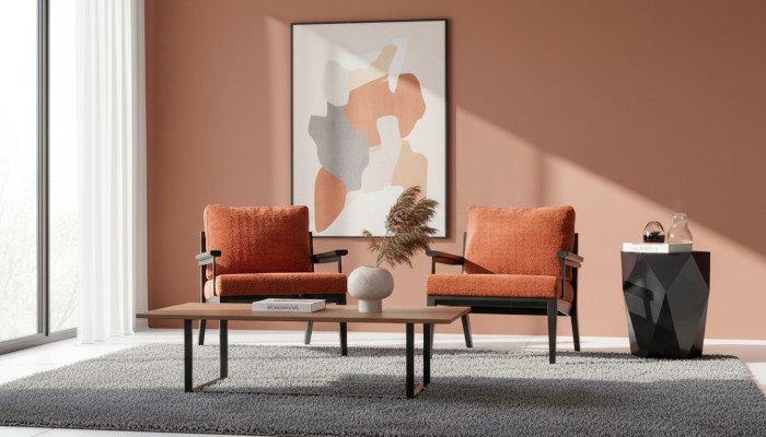 Sessel 1Sitzer Textil Wohnzimmer Luxus Polster Sitzer Neu Modern Design