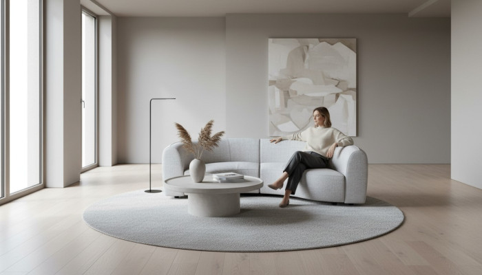 Halbrundes Polstersofa U-Form Couch Wohnzimmer Einrichtung Modern Sofa