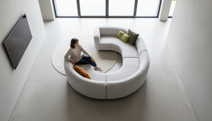 Designes Ecksofa U-Form Polster Wohnzimmer Loungesitzgruppe