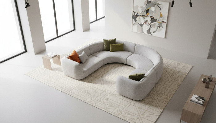 Designes Ecksofa U-Form Polster Wohnzimmer Loungesitzgruppe