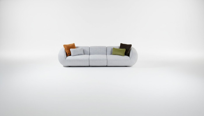 Polstersofa Großer Fünfsitzer Wohnzimmer Couch Moderne Textil Möbel