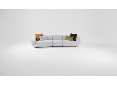 Graues Sofa Luxus Fünfsitzer Wohnzimmer Couchen Designer Polstermöbel