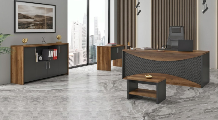 Arbeitszimmer Holzmöbel Büro Set Schreibtisch Aktenschrani Couchtisch
