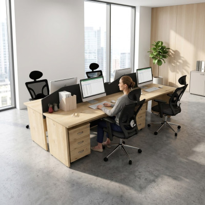 Großer Holz Schreibtisch Arbeitszimmer Computertisch Moderne Büromöbel