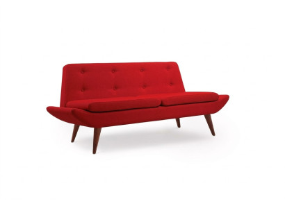 Roter Zweisitzer Arbeitszimmermöbel Designer Luxus Polstersofa Möbel