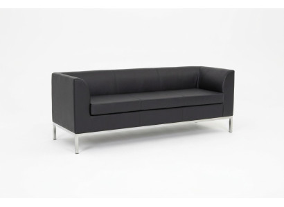 Schwarzer Polster Dreisitzer Luxus Möbel Arbeitszimmer Textilsofas