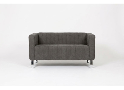 Schwarzer Zweisitzer Arbeitszimmermöbel Graue Luxus Couch Textilmöbel