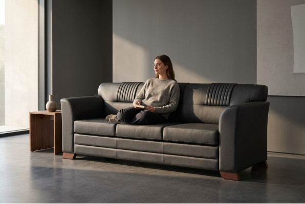 Textil Sofa Luxus Dreisitzer Polstercouch Arbeitszimmereinrichtung Büro