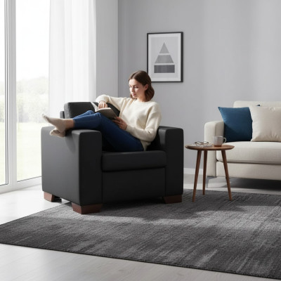 Sessel Büromöbel Luxus Schwarz Sitz Modern Polstersessel Arbeitzimmer