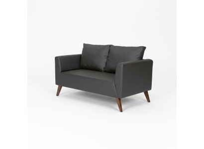 Stilvoller Zweisitzer Moderne Schwarze Couch Arbeitszimmermöbel Office