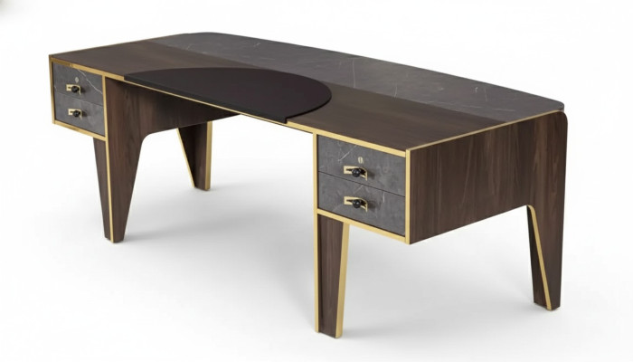 Schreibtisch Mit Schubladen Arbeitszimmermöbel Tisch Luxus Office 220x95