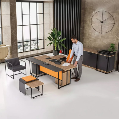 Arbeitszimmer Schreibtisch Büroausstattung Büroschrank Luxus Couchtisch