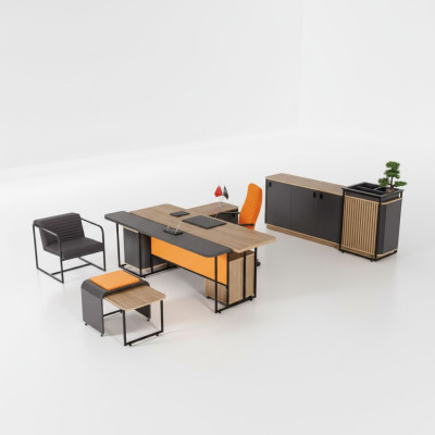 Arbeitszimmer Schreibtisch Büroausstattung Büroschrank Luxus Couchtisch